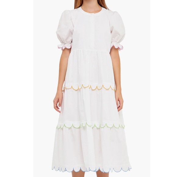 English Factory Scalloped Midi Dress - Picture 9 of 11